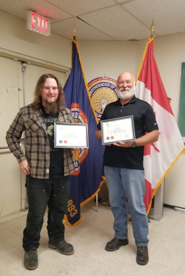 Romeo Baker Receiving Red Seal Journeyman Certification