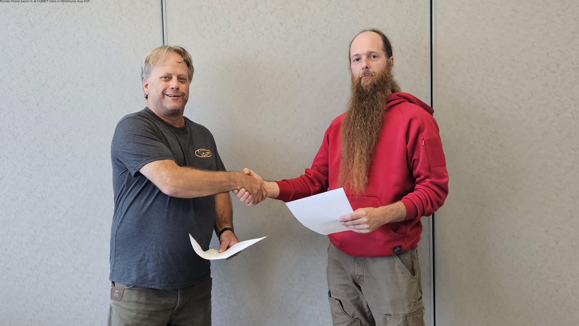 roman holzer sworn in at comet class in whitehorse aug 9 25